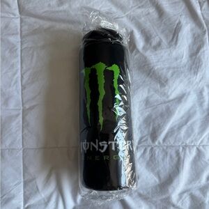 Monster Energy Black Plastic Insulated Tumbler – 9.5" Tall, 3.5" Wide